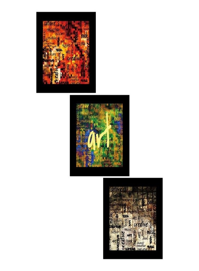Go Hooked Fiber Moulded Multiple Frames Digital Wall Paintings/Home Decor for Bedroom (22.86 cm x 22.86 cm, 3 Frames, 9X9Pntng2-90) - Image 1
